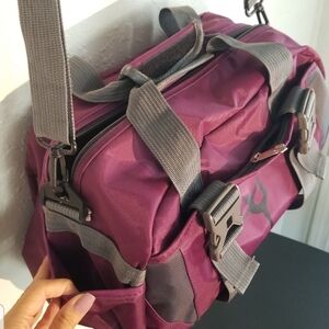 Purple and Gray Yoga Duffel Bag